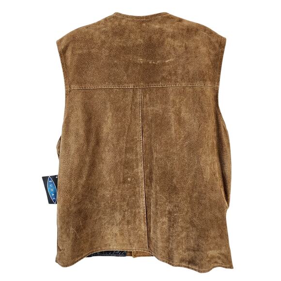 Sumac Canada Leather Suede Vest Men Large Brown 6-Button Pockets - Picture 2 of 9